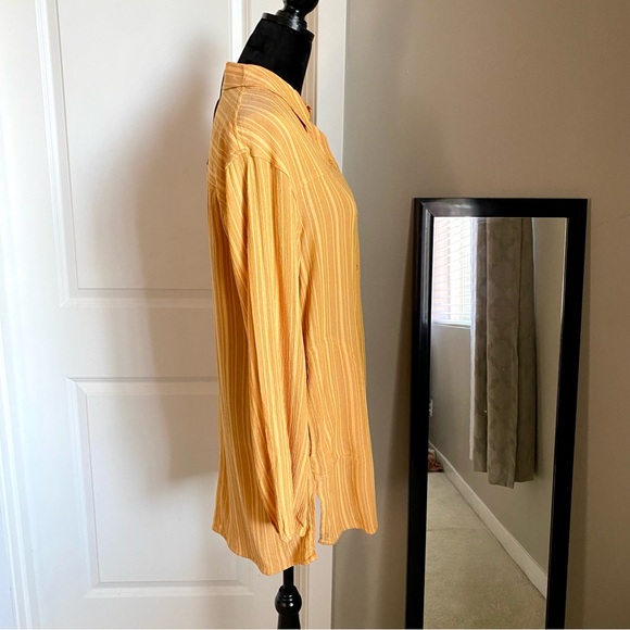 prAna Size small Deep Solstice Fernie Shirt Cover Up Stripe Button Front new! - Picture 3 of 9